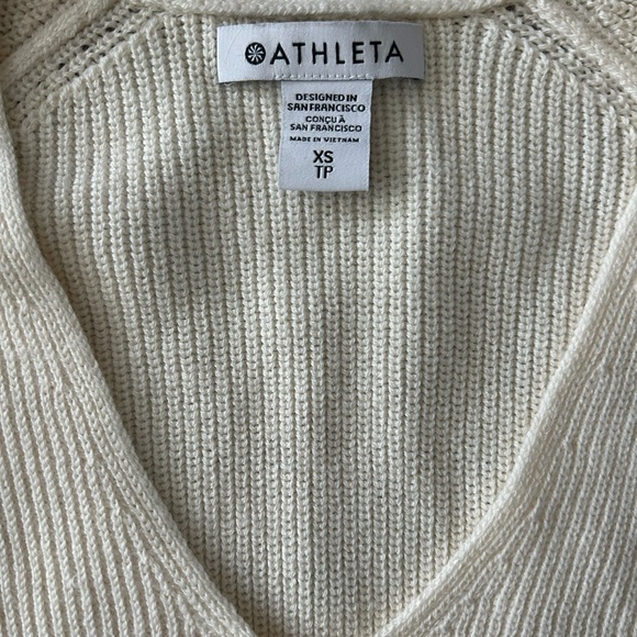 Athleta Hanover V-Neck Sweater Ivory / Cream XS - Picture 9 of 10